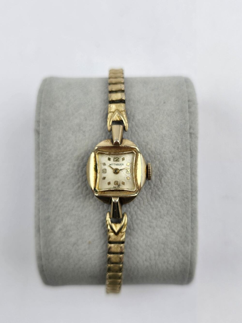 Vintage Wittnauer Ladies Mechanical Watch Gold Filled Runs Good Flex Bracelet